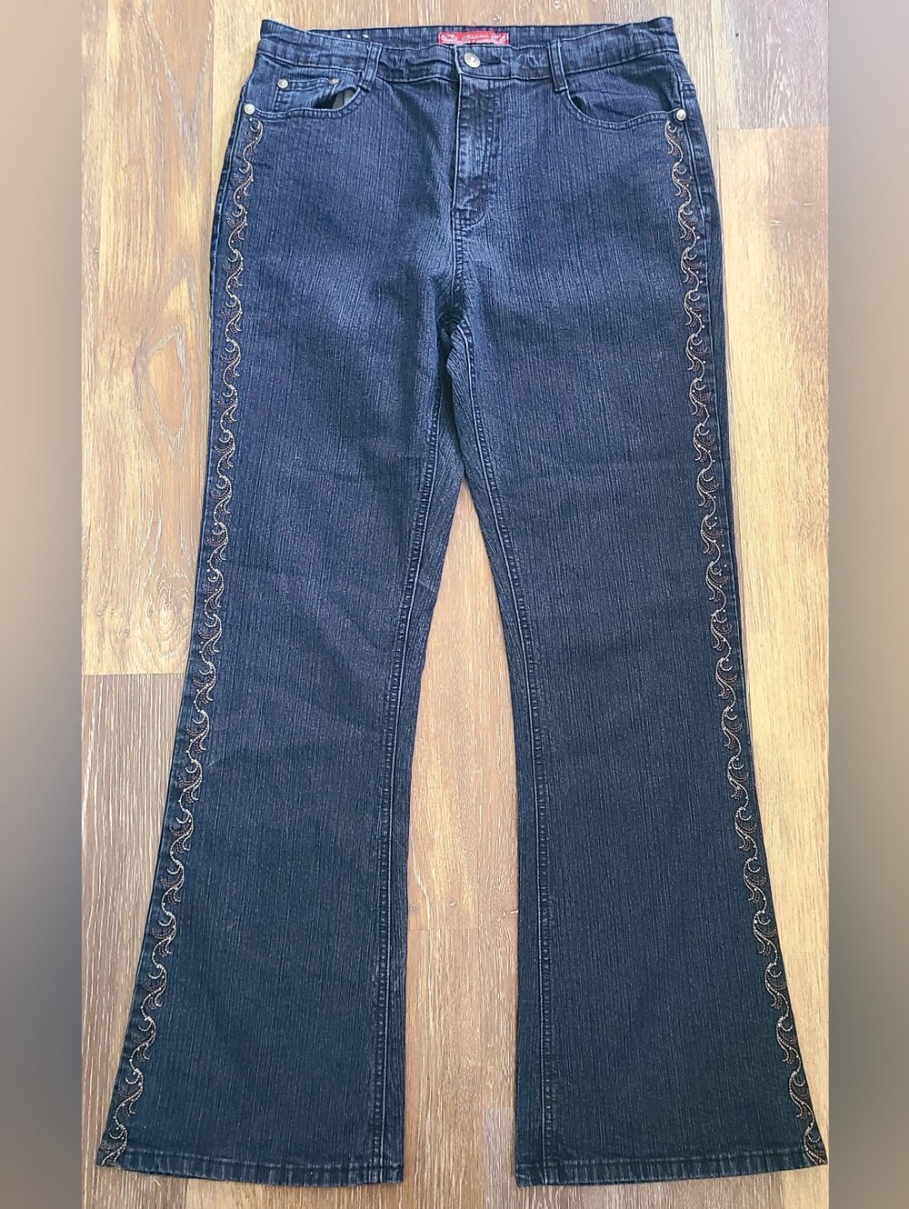 Cos Jeans Beaded and Embroidered Bootcut Jeans Women's Size 14
